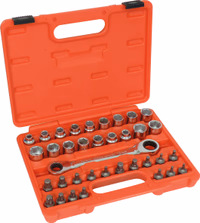 Coffret 36 douilles et embouts torx. + cle a cliquet