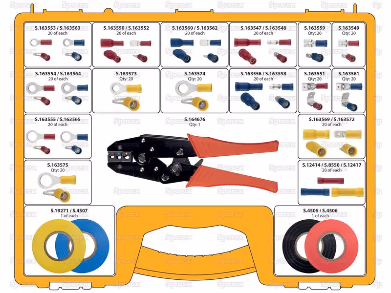 Coffret 525 pièces: Cosses à sertir double Grip Pince à sertir Chatertone