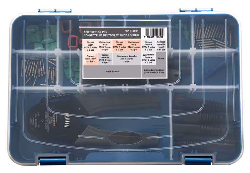 COFFRET ASSORT 14 CONNECT DEUTSCH M/F + PINCE