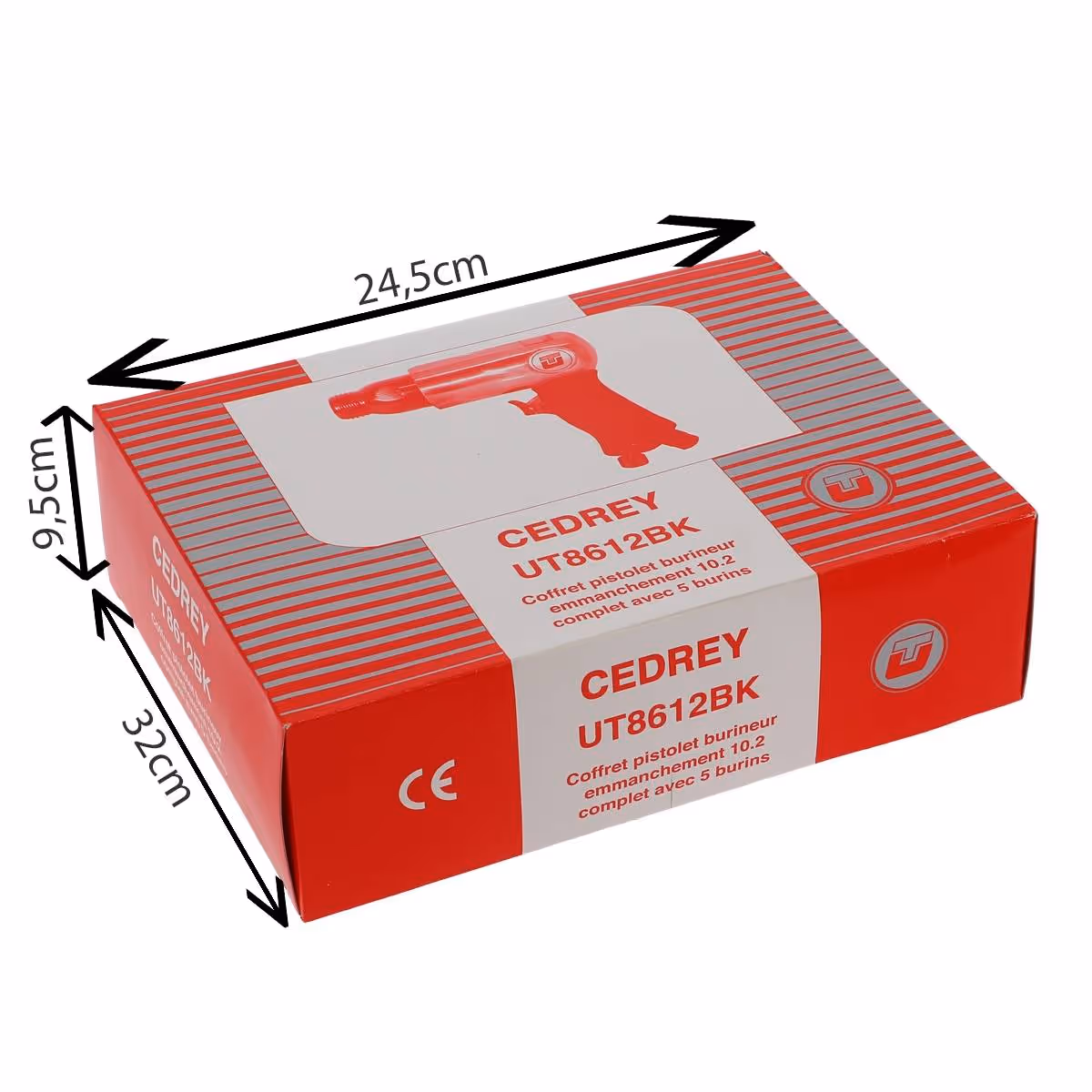 Coffret burineur ut8612b avec retenue rapide et burins