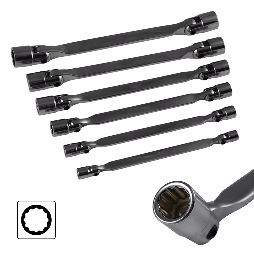 Coffret clés a douilles articulées 6 pièces 12 pans