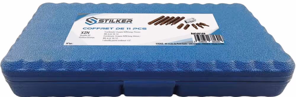 COFFRET DE 11 EMBOUTS DE VISSAGE 12 PANS XZN