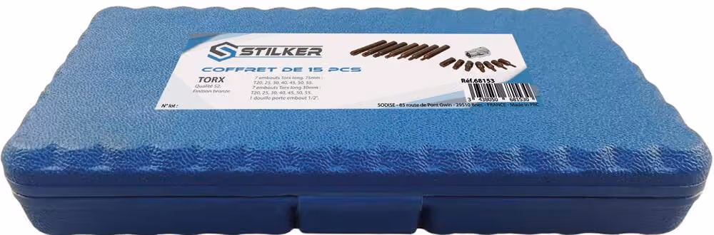 COFFRET DE 15 EMBOUTS DE VISSAGE TORX
