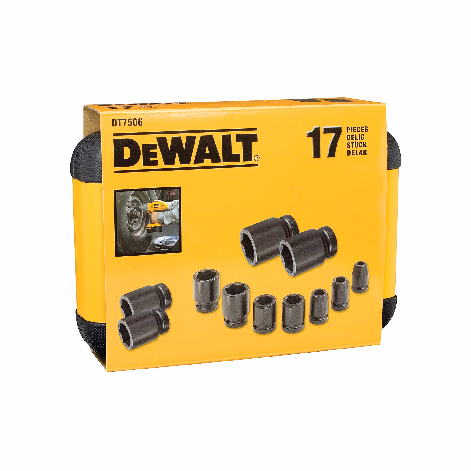 Coffret de 16 douilles à choc 6, 8, 10, 11, 12, 13, 14, 16, 17, 18, 19, 20, 21, 22, 24, 27 + adaptateur