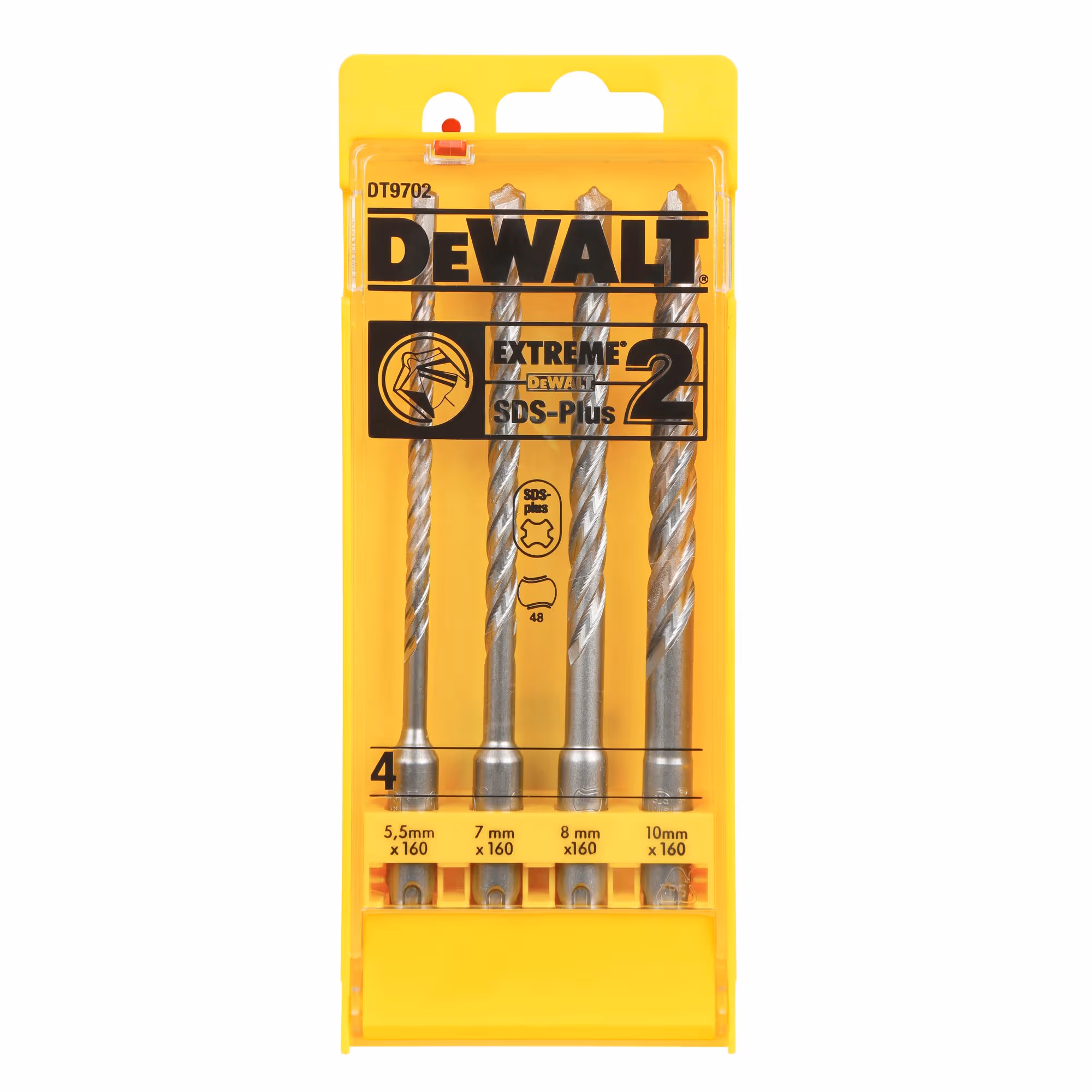 Coffret de 4 forets SDS-Plus carbure Extreme dimensions : 5,5 - 7 - 8 - 10 x 160 mm