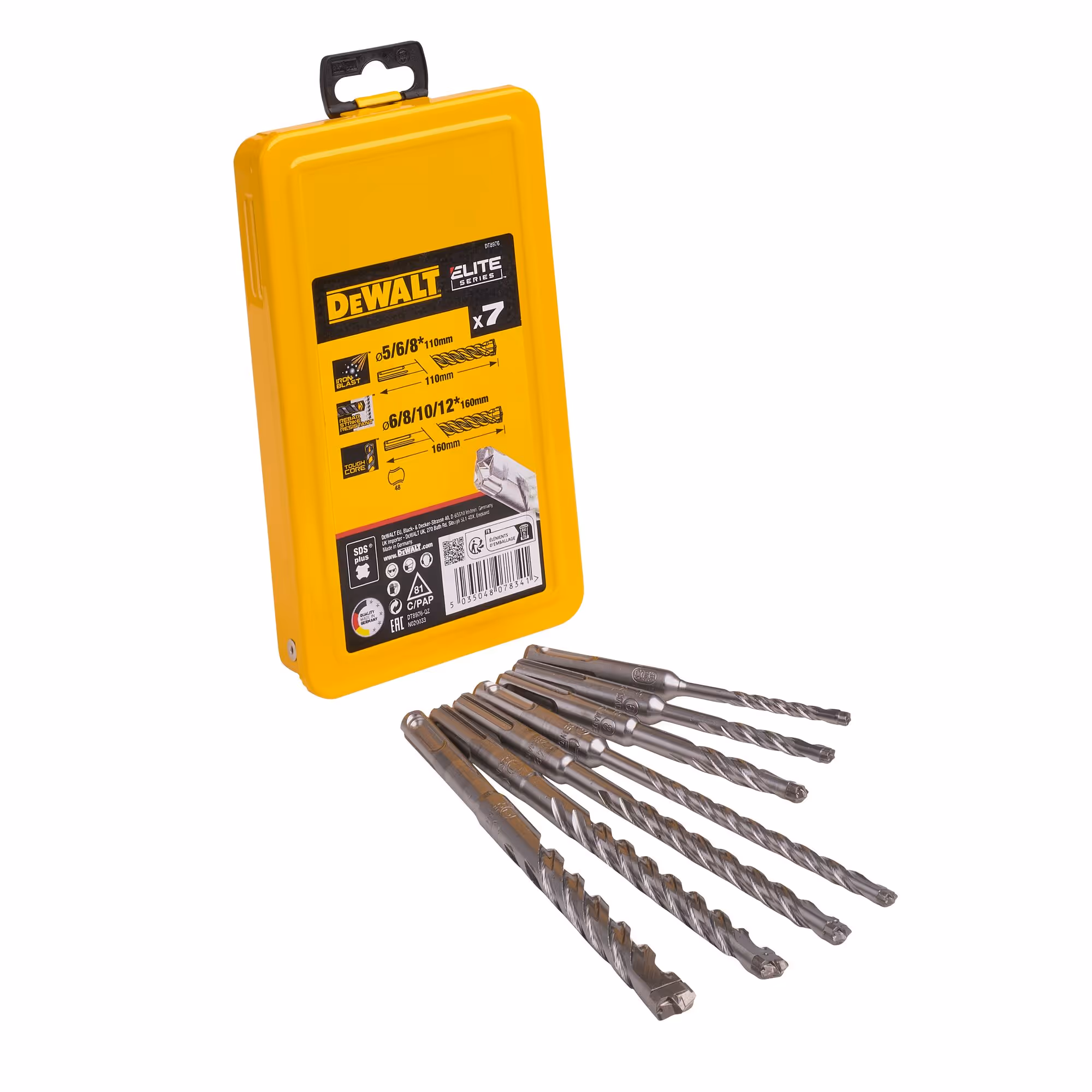 Coffret de 7 forets SDS-Plus carbure XLR diamètre : 5, 6 (x 2), 8 (x 2), 10, 12 mm