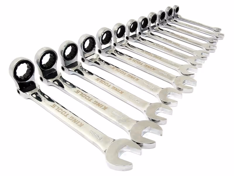 Coffret de clés mixtes articulées et à cliquet (12 pièces)