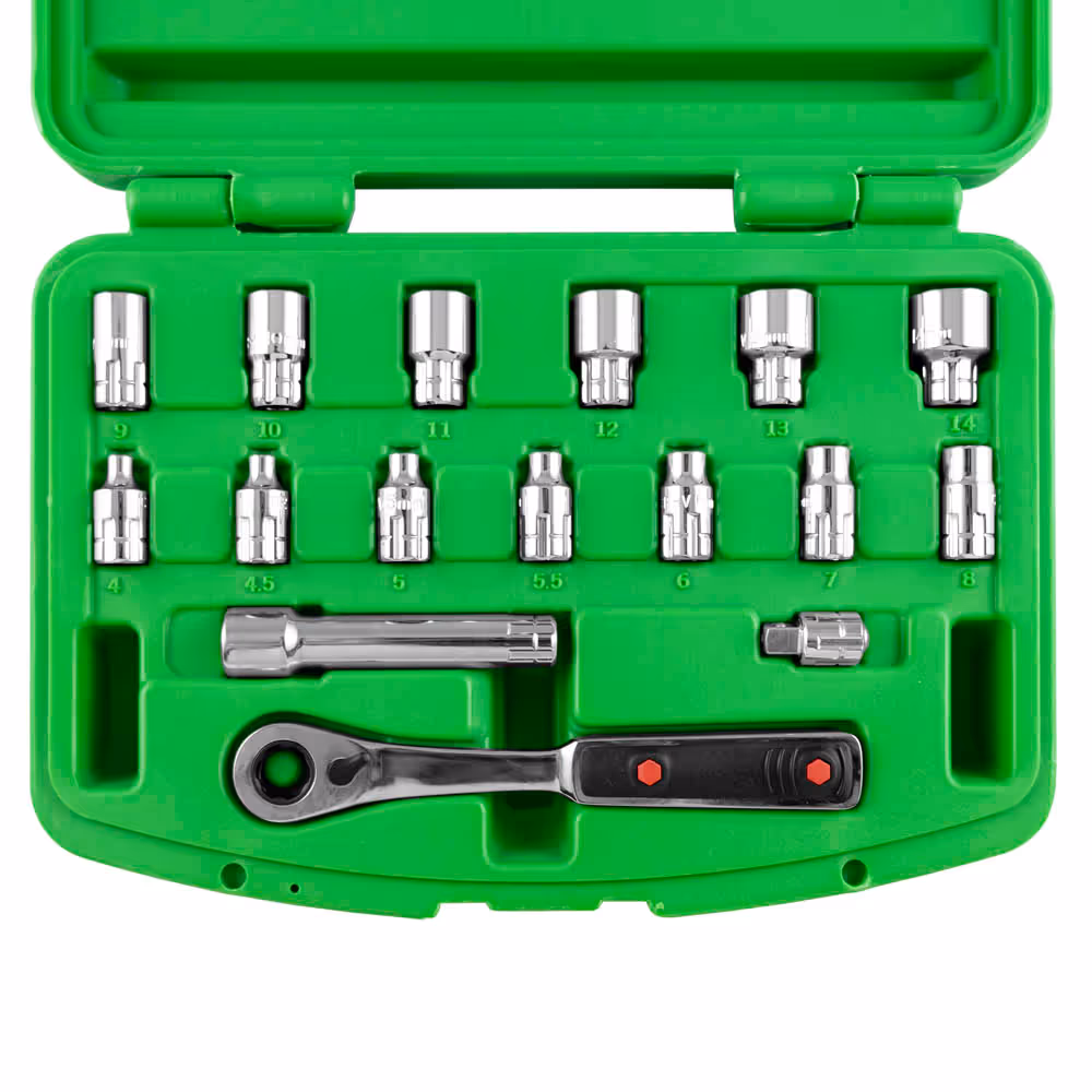 Coffret de douilles 17 pièces traversantes