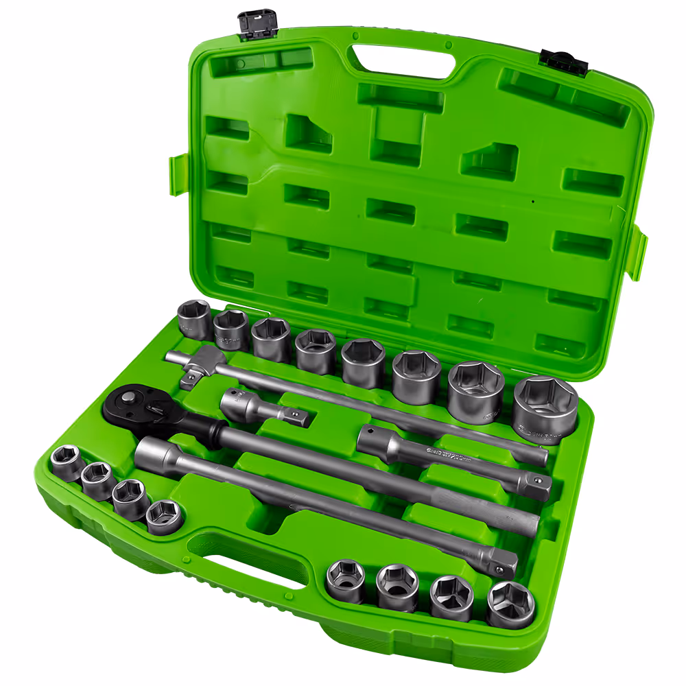 Coffret de douilles 21 pièces cliquet de 3/4" 6 pans