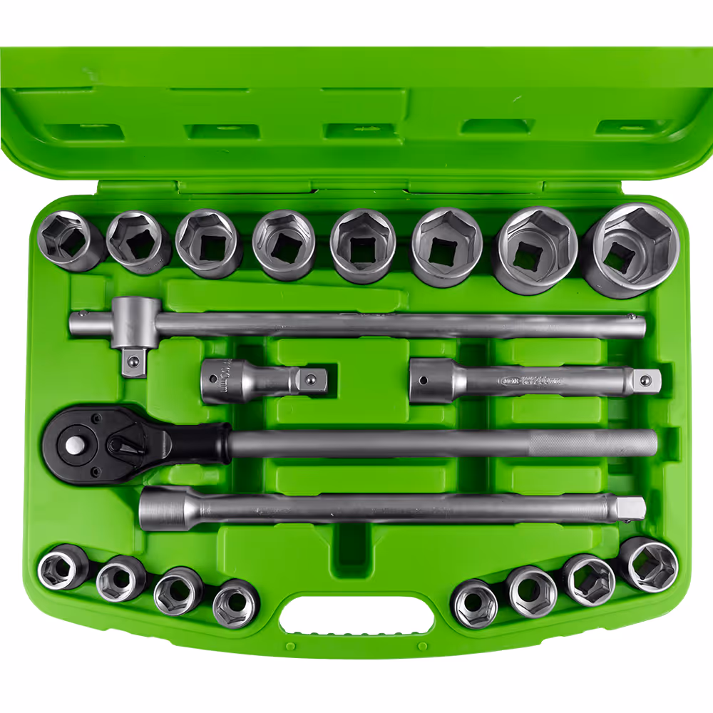 Coffret de douilles 21 pièces cliquet de 3/4" 6 pans