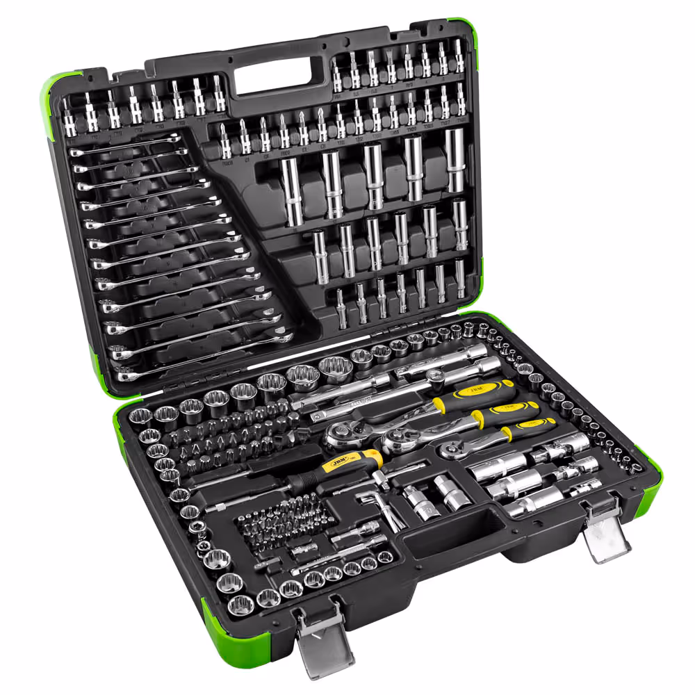 Coffret de douilles 216 pièces 12 pans - chrome