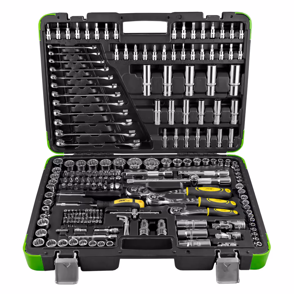 Coffret de douilles 216 pièces 12 pans - chrome