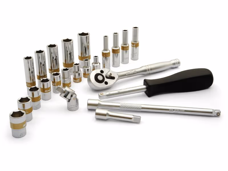 Coffret de douilles avec clé à cliquet 1/4'' (24 pcs)