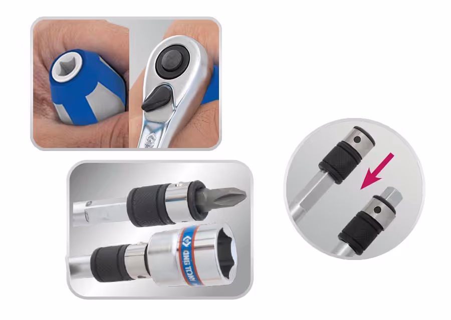 Coffret de douilles métriques et accessoires 1/4" - Série Atom - 39 pièces