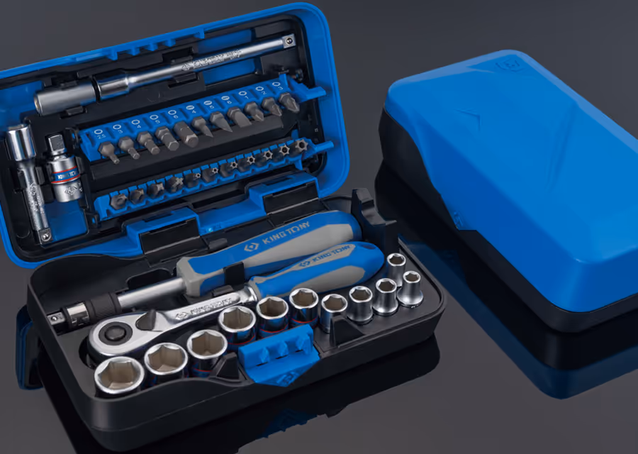 Coffret de douilles métriques et accessoires 1/4" - Série Atom - 39 pièces
