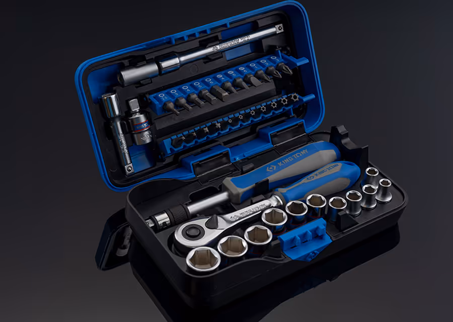 Coffret de douilles métriques et accessoires 1/4" - Série Atom - 39 pièces