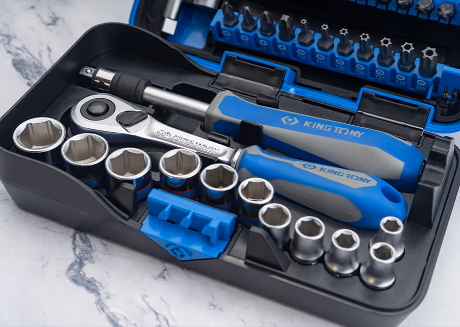 Coffret de douilles métriques et accessoires 1/4" - Série Atom - 39 pièces