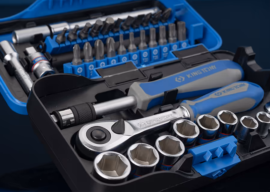 Coffret de douilles métriques et accessoires 1/4" - Série Atom - 39 pièces