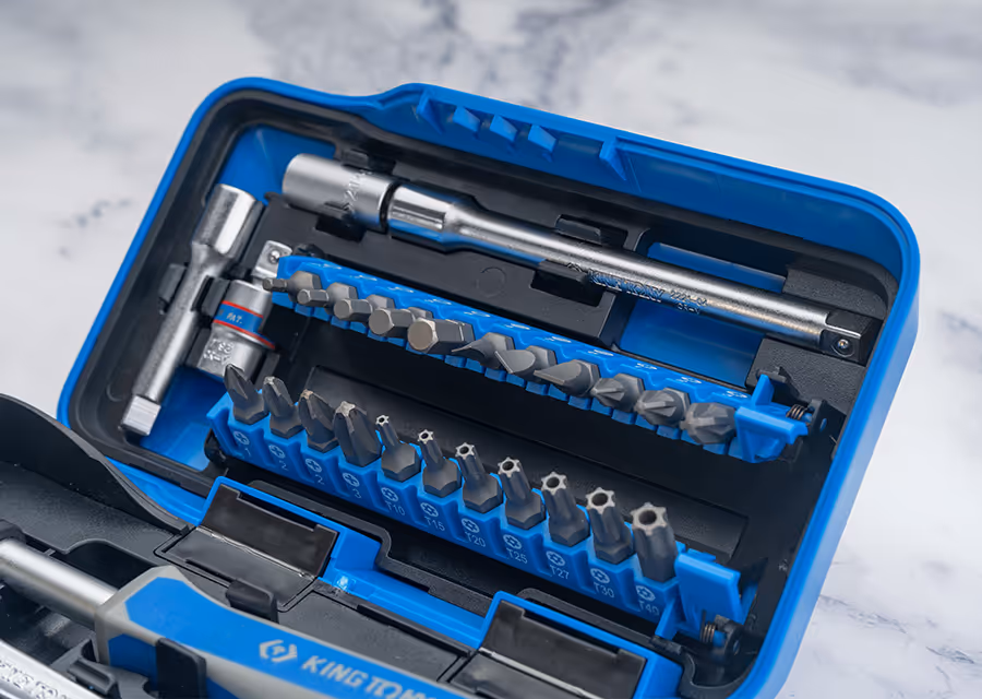 Coffret de douilles métriques et accessoires 1/4" - Série Atom - 39 pièces