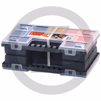 Coffret de rangement - en plastique - avec compartiments amovibles