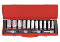 Coffret douilles 1/2" longues 12:14-16:19-21:24-26-27-30-32mm 15pcs