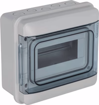 COFFRET ETANCHE 8 MODULES GRIS IP65+BORNIER