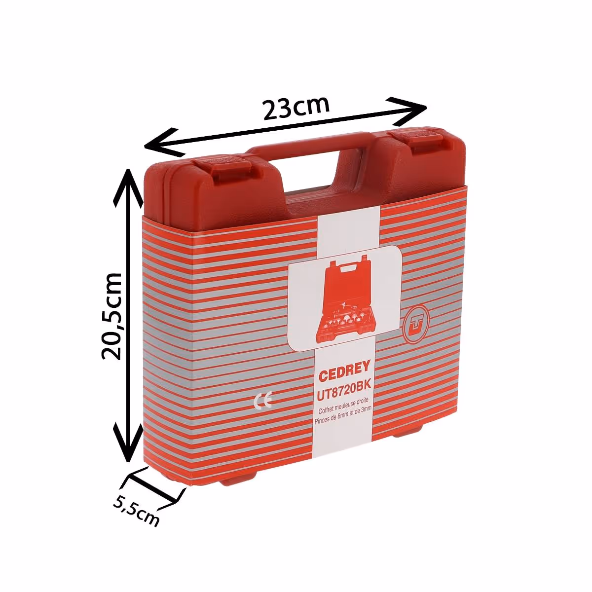 Coffret meuleuse droite pinces 3 et 6mm + 10 meules