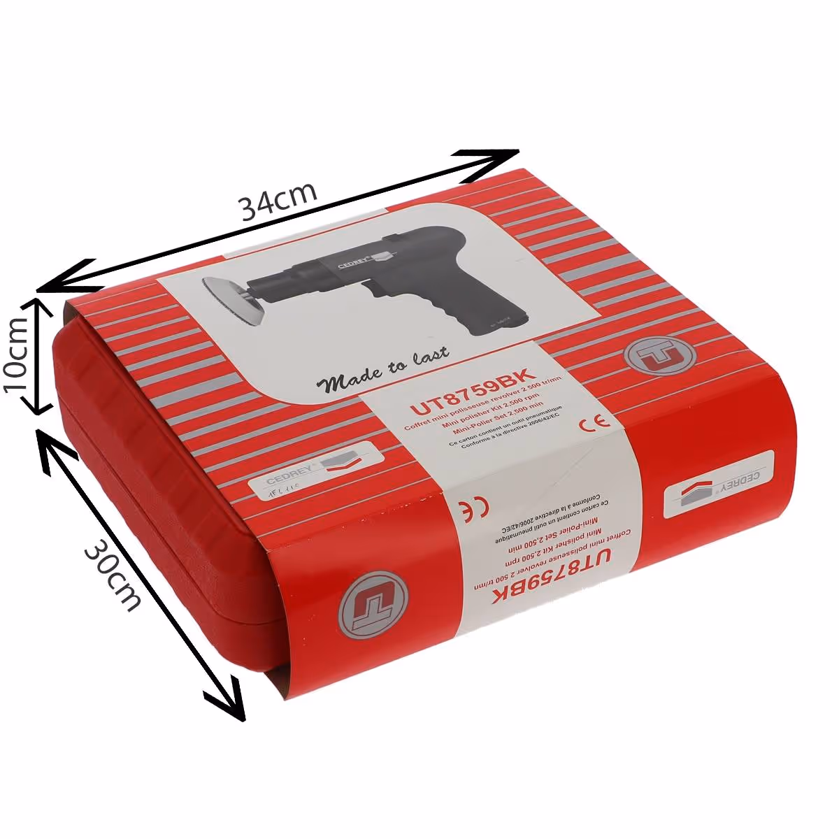 Coffret mini polisseuse 75mm revolver avec 2 mousses