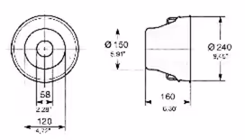 Coiffe de protection Ø D=150/2