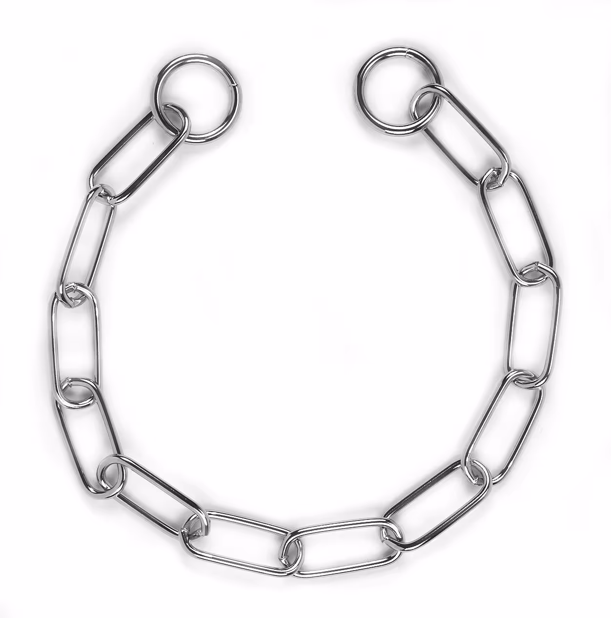 Collier-chaîne grosses mailles chromé, 55cm, Ø3mm
