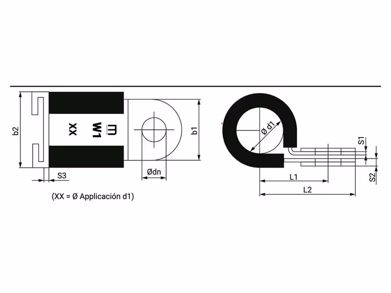 Collier de fixation, Ø int.: Ø25mm - Vendu par 10 - adaptable sur tracteurs New Holland