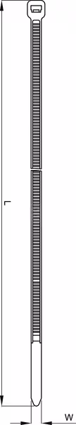 Collier de serrage 3,6 x 250 mm, noir, 1