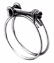 Collier tuyau pulverisateur Double grip 60x65mm en inox Adaptable