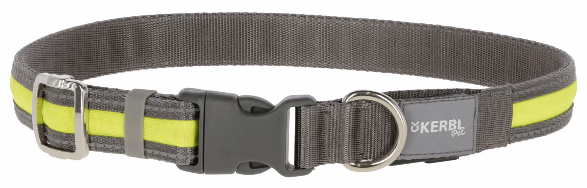 Collier lumineux Light&Reflex gris/jaune fluo, 35-50cm, 20mm