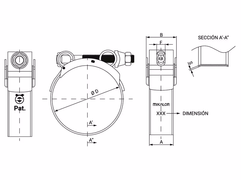 Collier renforcé: Ø68-73mm - Vendu par 5