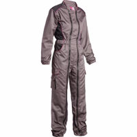 Combinaison de travail double zip femme alice gris/rose m