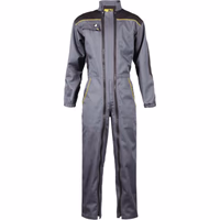 Combinaison de travail double zip  gris/noir 14 ans