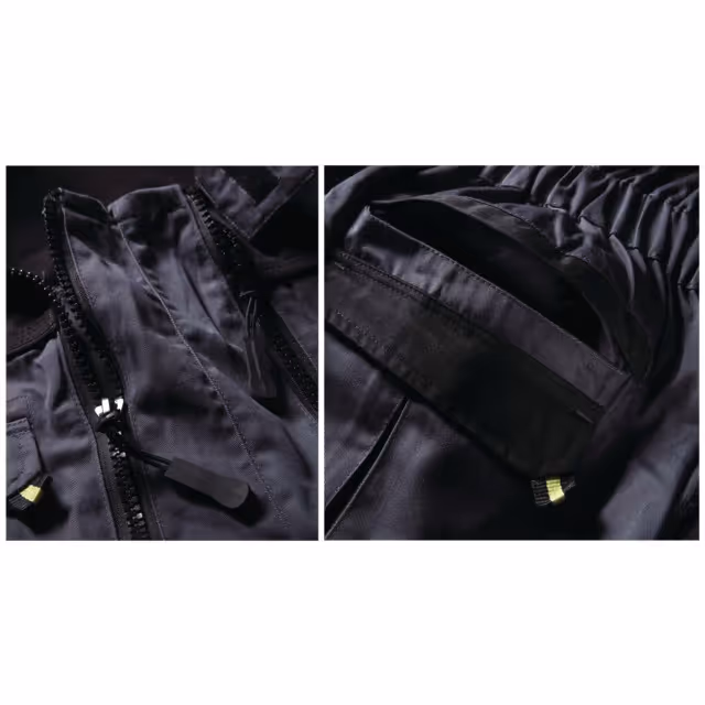 Combinaison de travail double zip  gris/noir 3xl