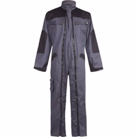 Combinaison de travail double zip  gris/noir 3xl
