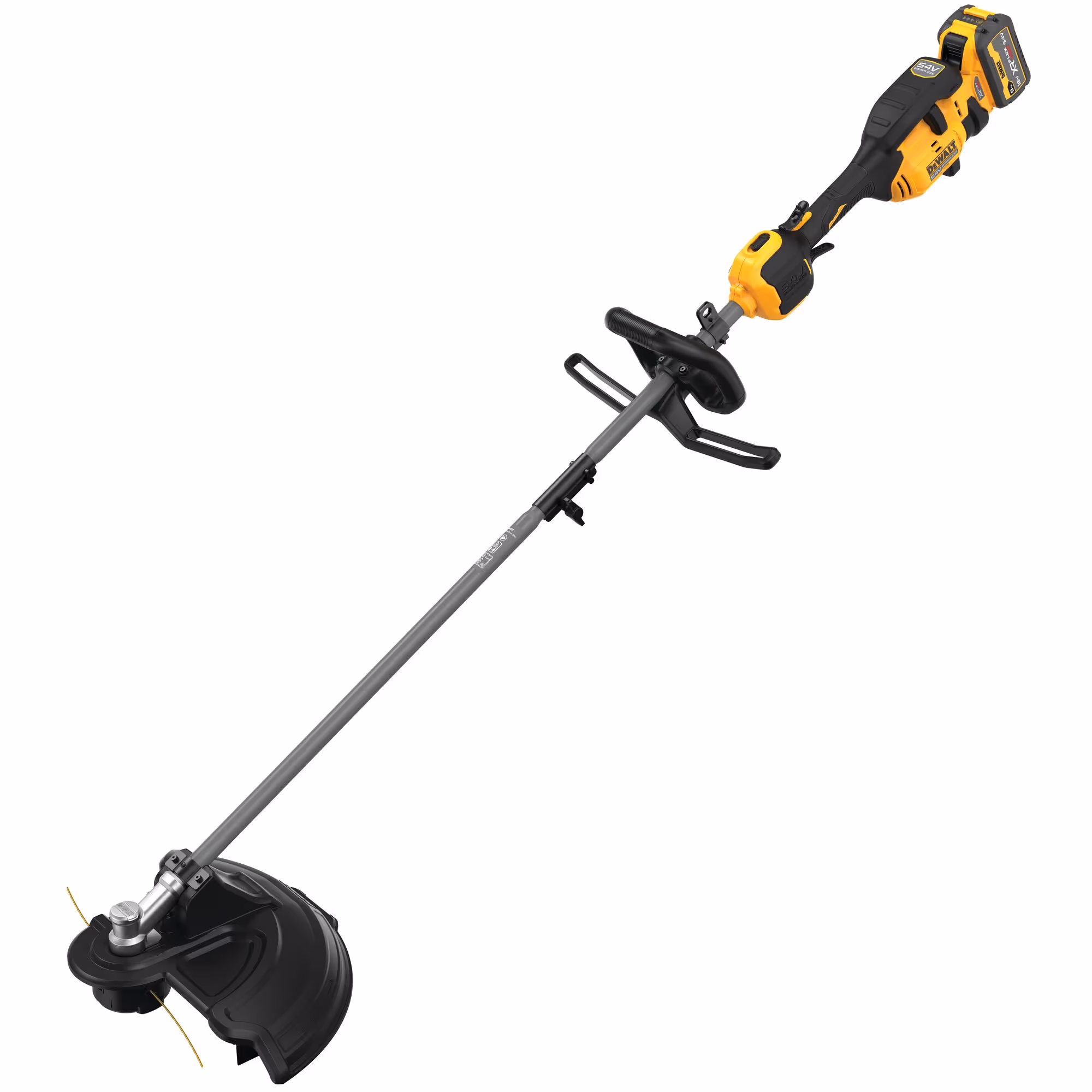 Combisystème XR FLEXVOLT 54 V 3 Ah : bloc moteur + tête de coupe-bordure - moteur : brushless / vitesse variable (tr/min) : 0-4650/5800 / puissance sonore (dB) : < 100 - 1 batterie, chargeur, tête de coupe-bordure, sangle, sac de transport