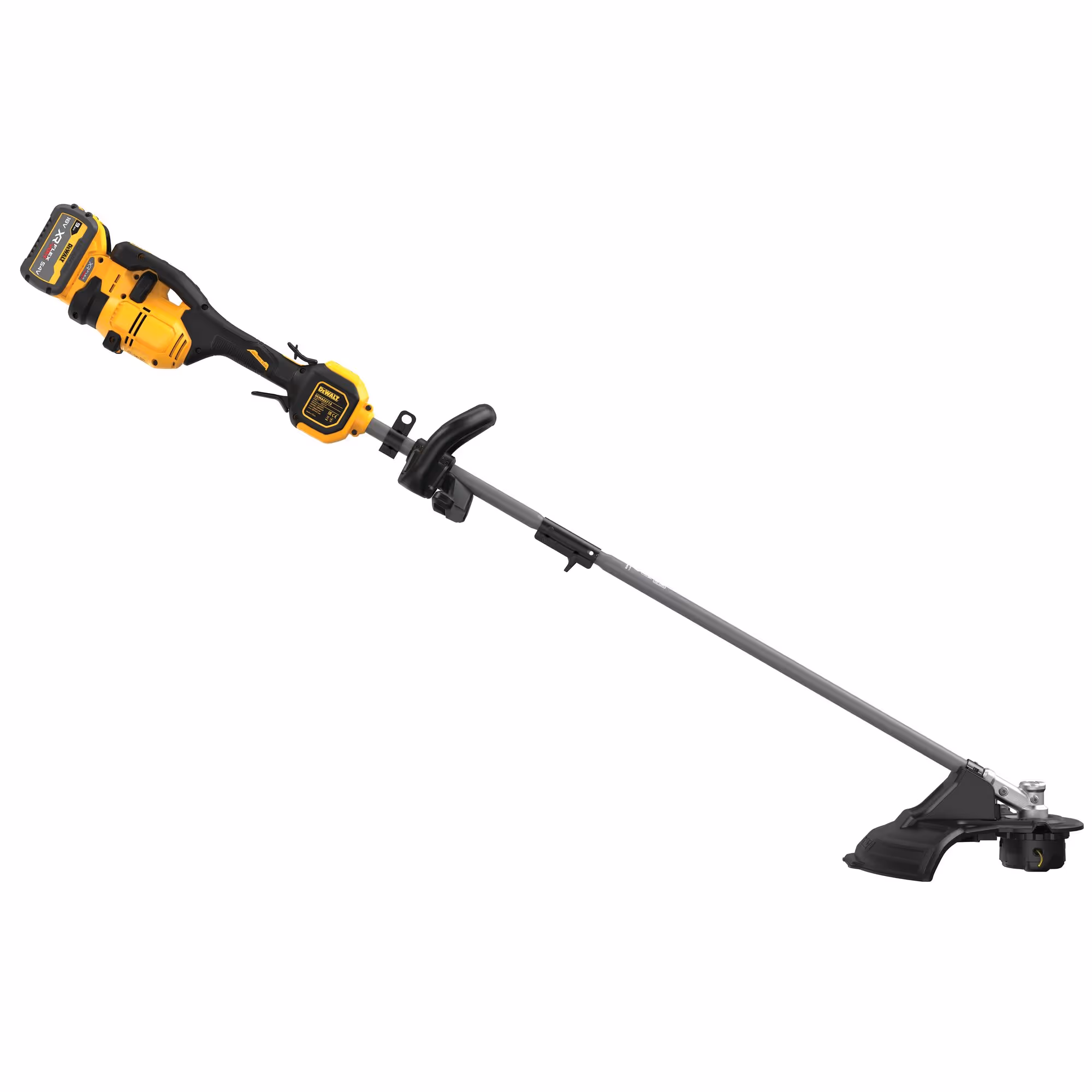 Combisystème XR FLEXVOLT 54 V 3 Ah : bloc moteur + tête de coupe-bordure - moteur : brushless / vitesse variable (tr/min) : 0-4650/5800 / puissance sonore (dB) : < 100 - 1 batterie, chargeur, tête de coupe-bordure, sangle, sac de transport