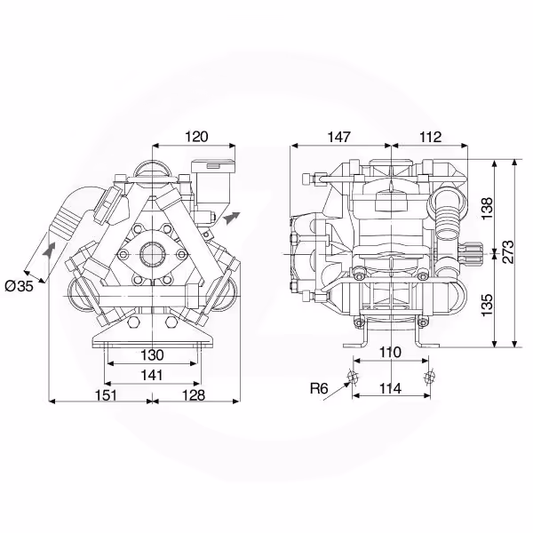Pompe pulverisateur Comet à membrane BP105K Origine