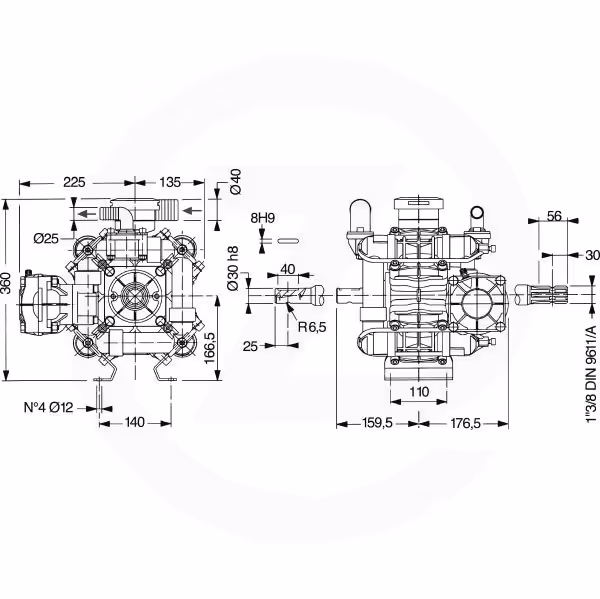 Pompe pulverisateur Comet à membrane BP151K Origine