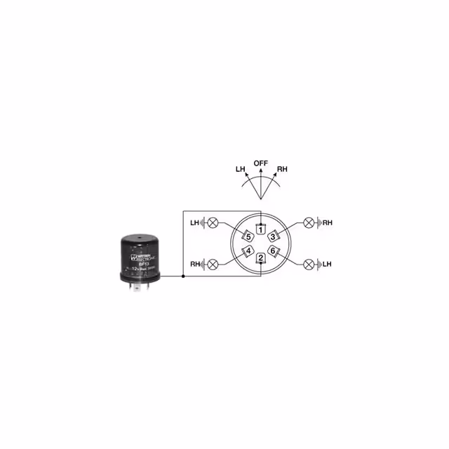 Commutateur clignotant 3 positions ø 14 mm blister