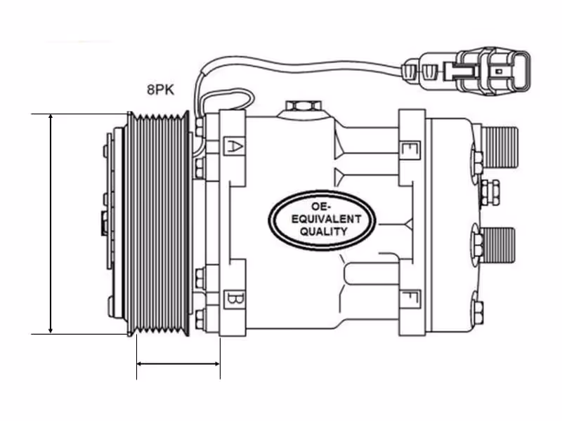 Compresseur air conditionné (10S17C) - adaptable sur tracteurs Fendt - ref E737550020010