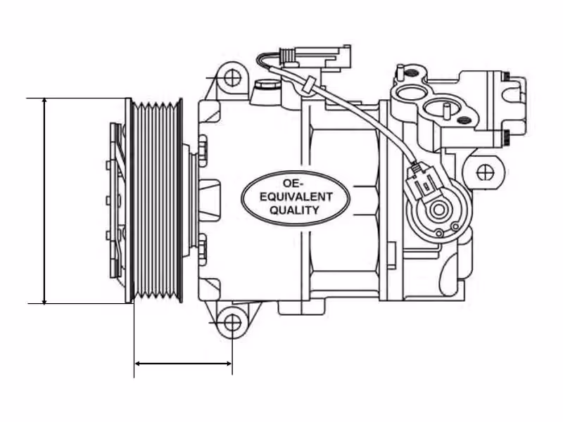 Compresseur air conditionné (SD7H15) - adaptable sur pelles à pneu New Holland - ref 6901439