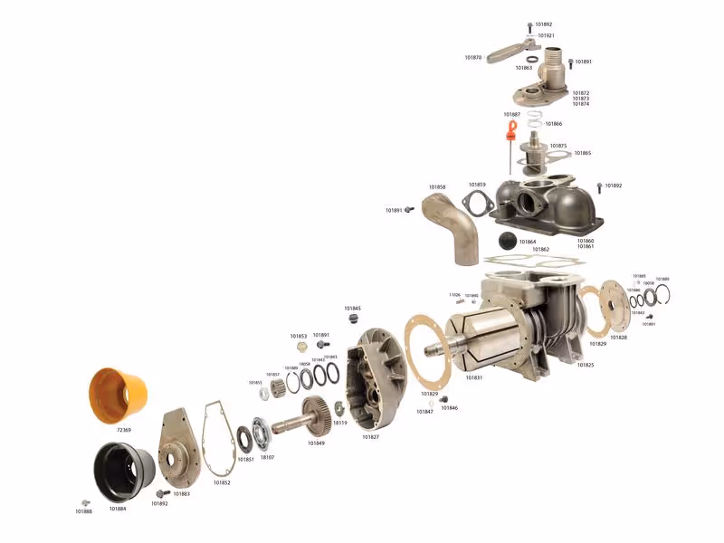Compresseur - MEC6500M - Entrainement PDF - 540 RPM Correspond à: 9000600001