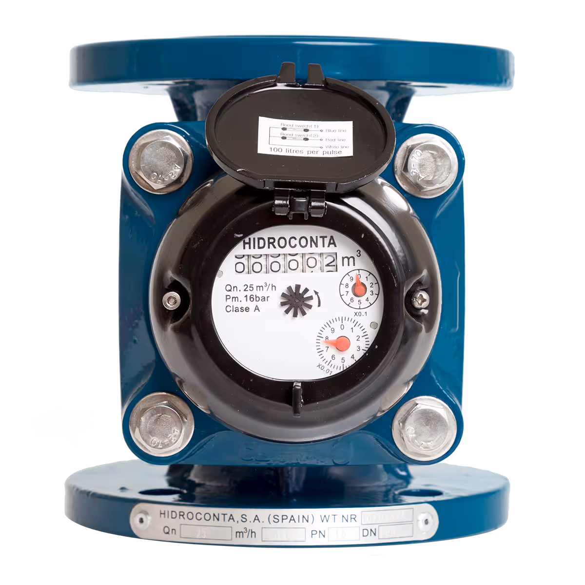 Compteur à hélice tangentielle DN100 8 trous 180 mm Hydroconta Hidrotangencial 100