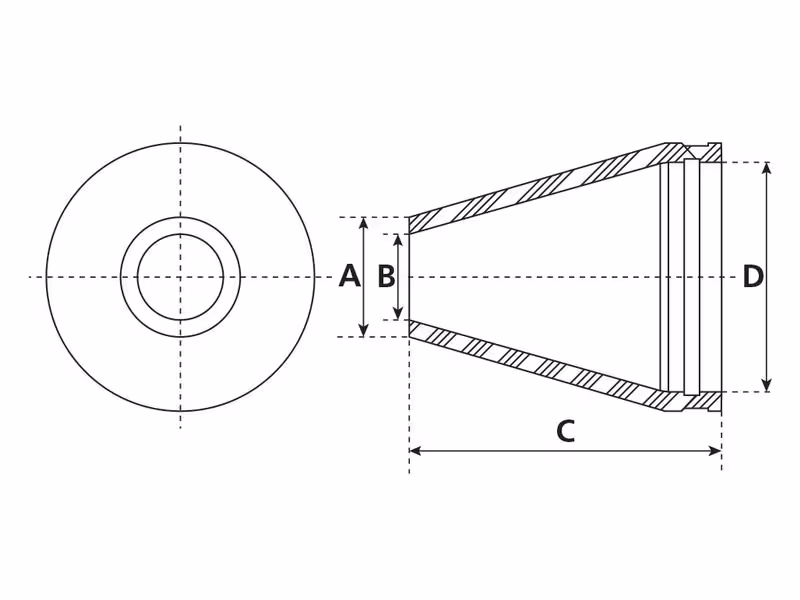 Cône diffuseur en caoutchouc - 6'' (150mm)