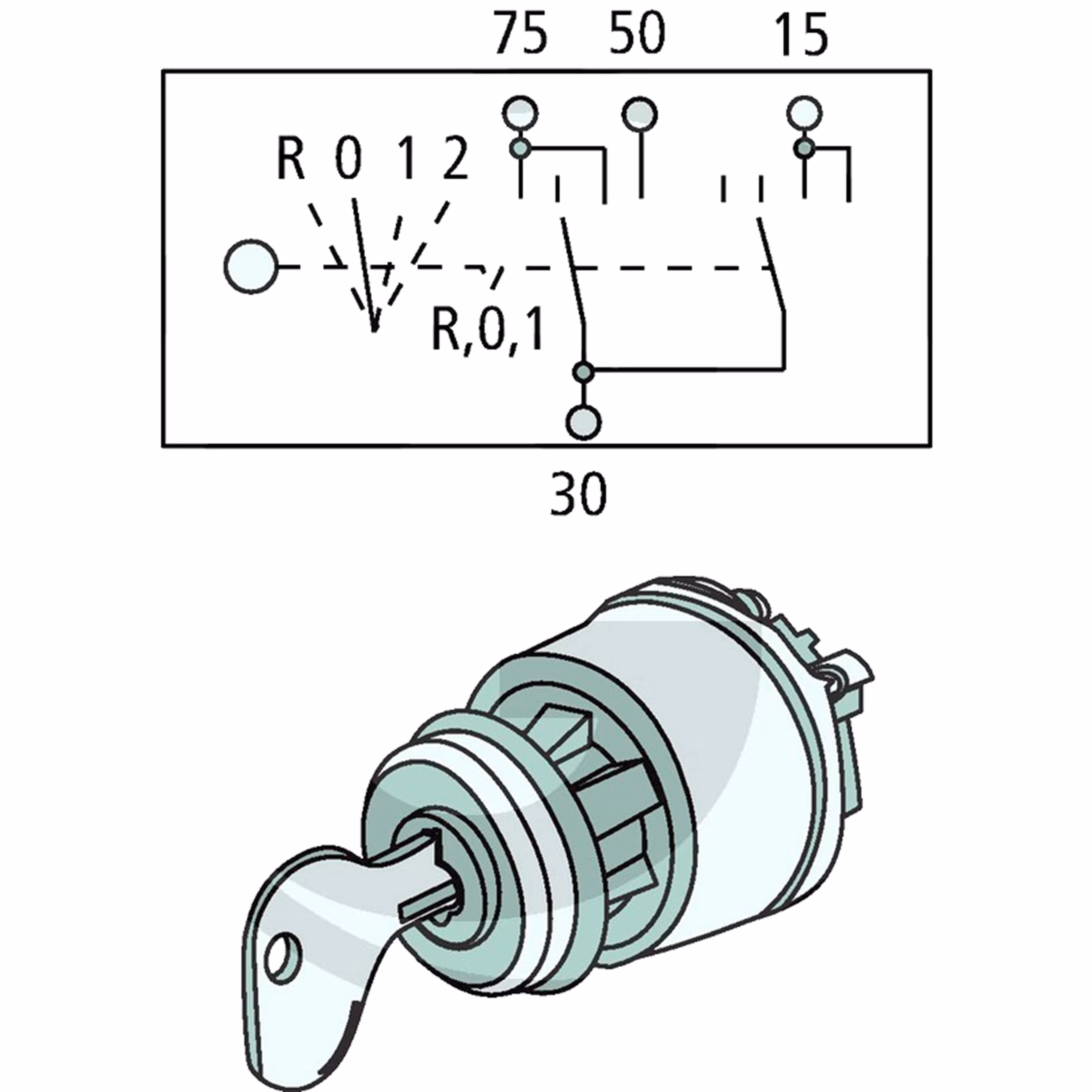 Contacteur de démarrage 12V - 24V Bosch 0342309003 origine
